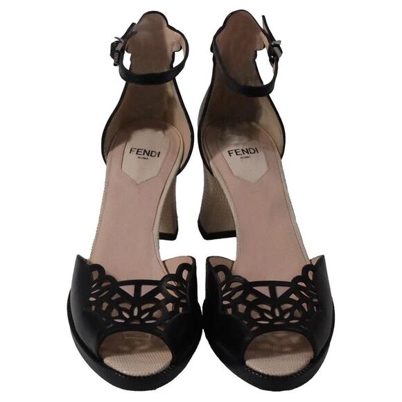 Pre Loved fendi Women black Mid Heels - Picture 1 of 8